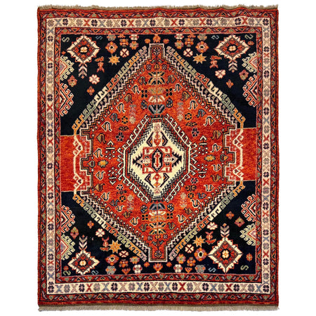 Shirazi Area Rug Handmade Multi Medallion 4x7 ft