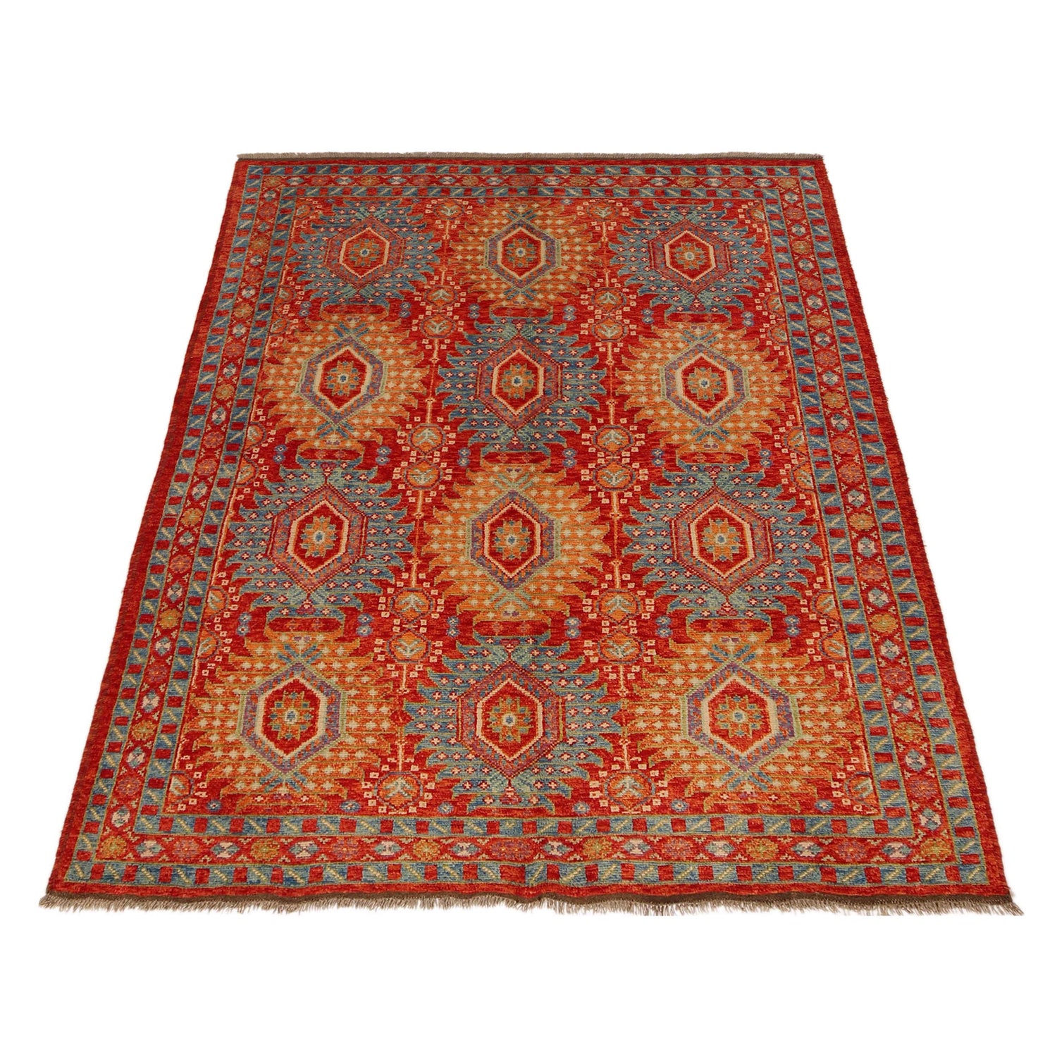 Oushak Area Rug Handmade Multi Floral 5x8 ft