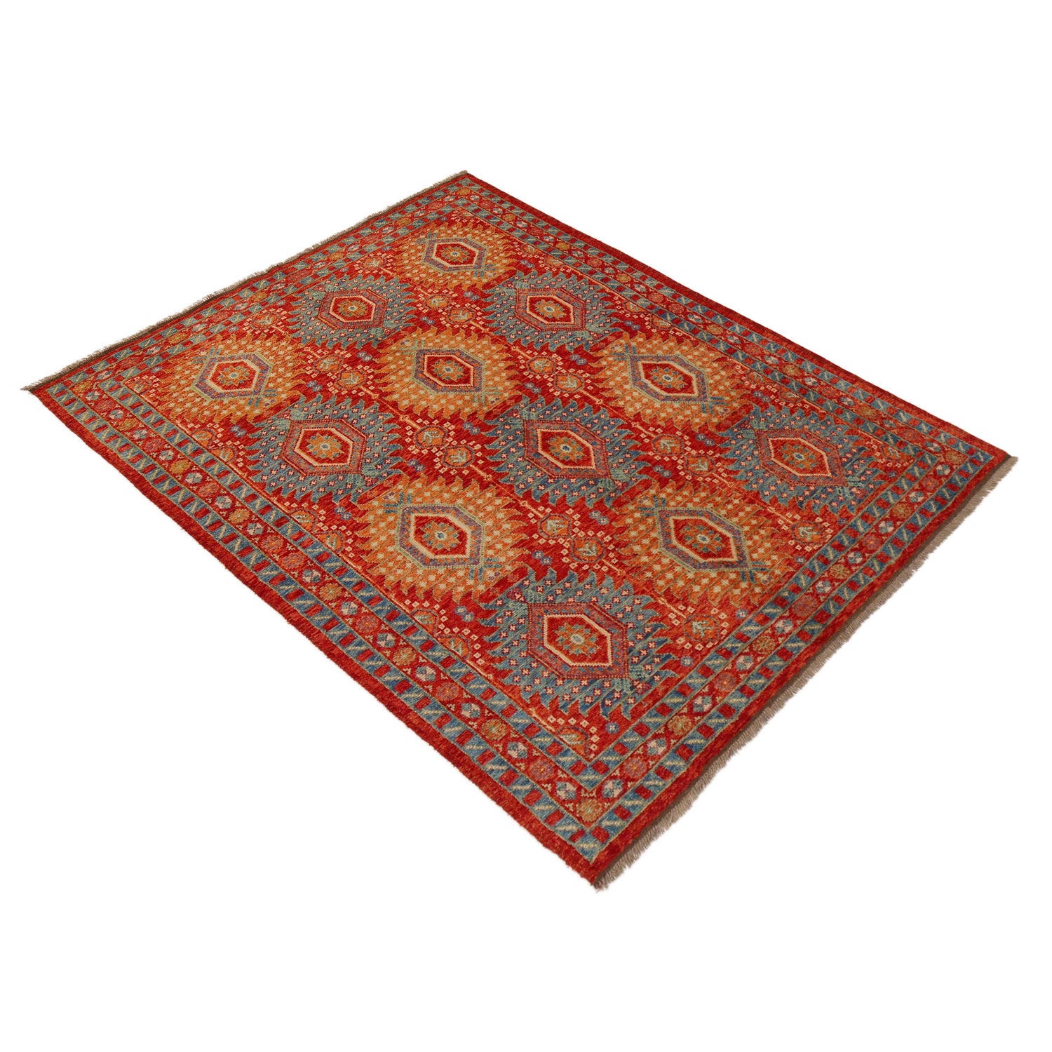 Oushak Area Rug Handmade Multi Floral 5x8 ft