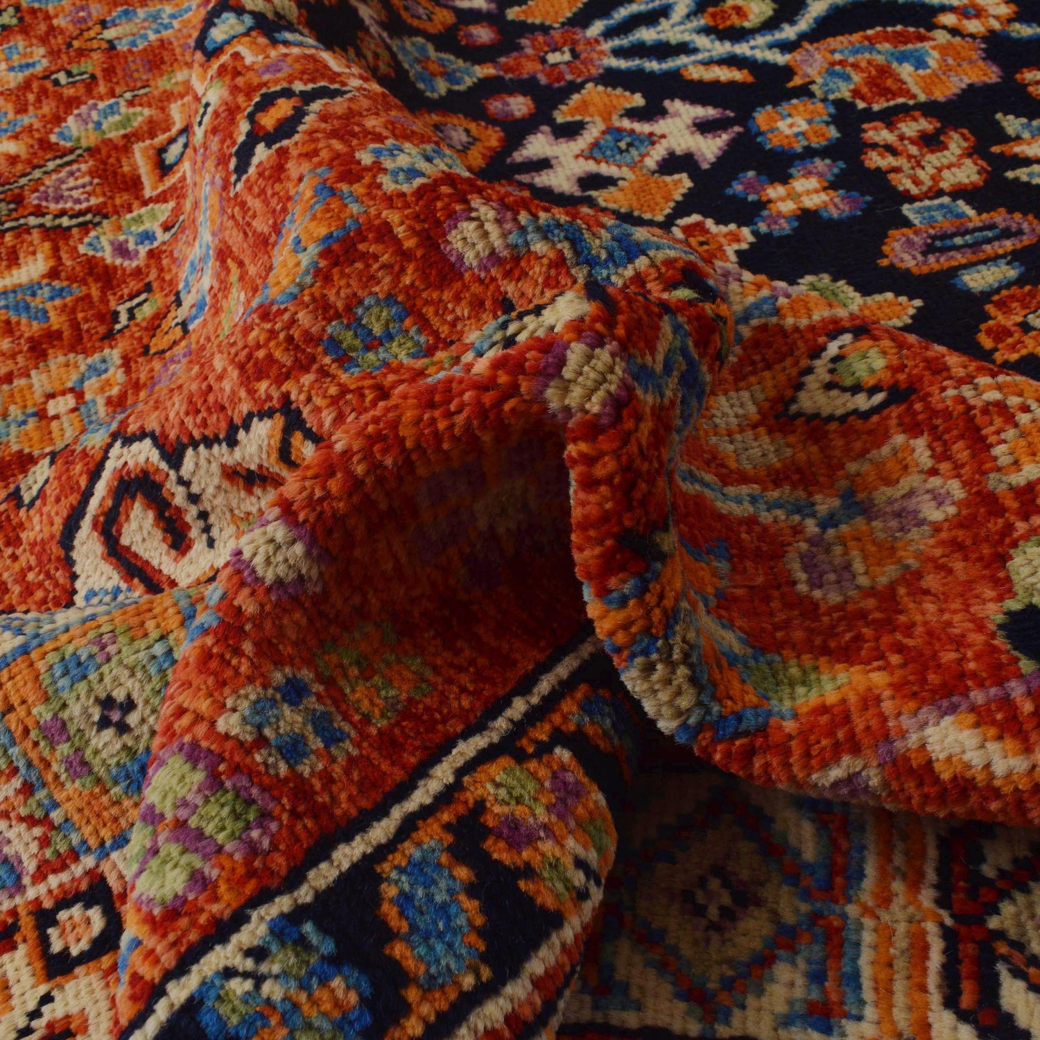 Shirazi Area Rug Handmade Red Medallion 7x10 ft