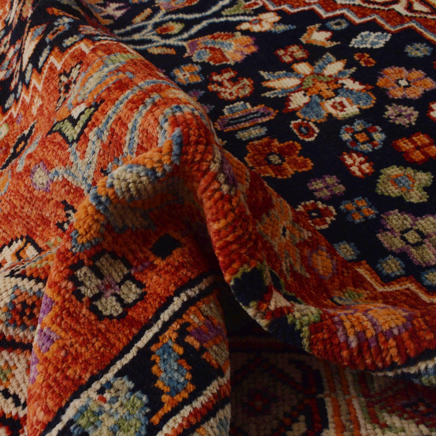 Shirazi Area Rug Handmade Red Medallion 7x10 ft