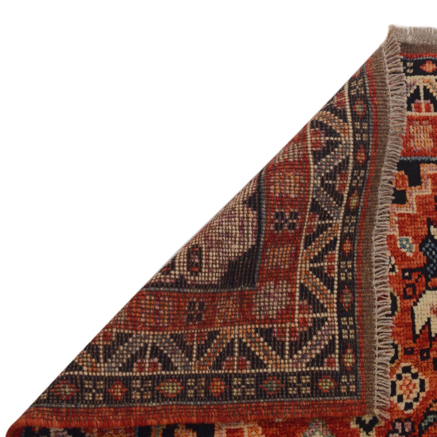Shirazi Area Rug Handmade Red Medallion 4x6 ft
