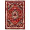 Shirazi Area Rug Handmade Red Medallion 4x6 ft