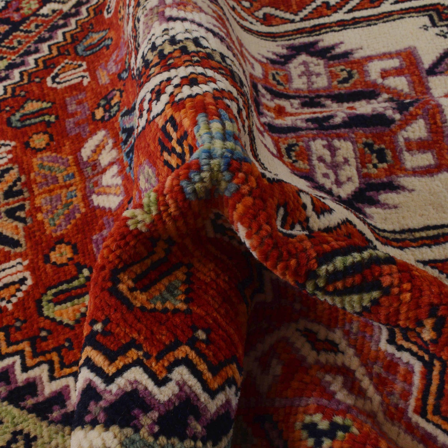 Shirazi Area Rug Handmade Red Medallion 4x6 ft