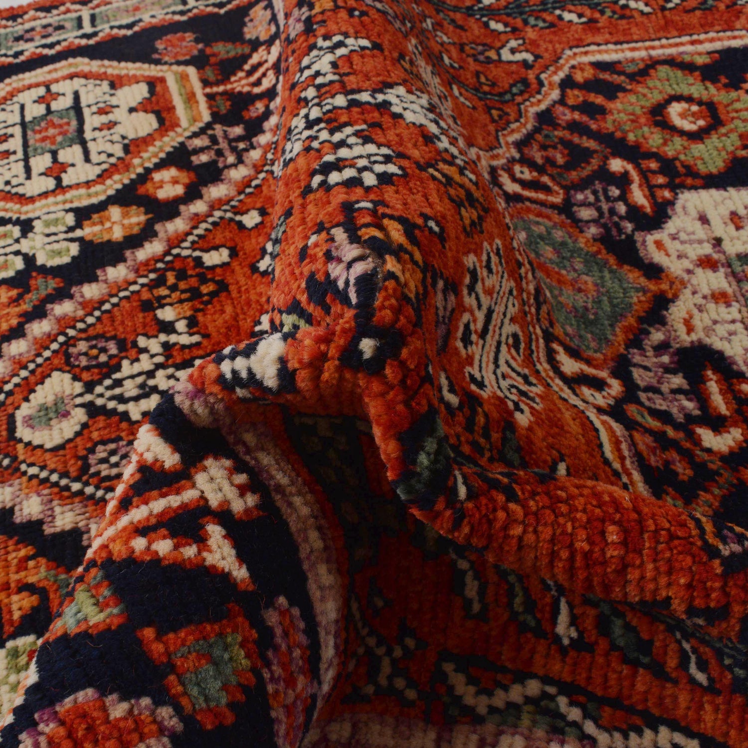 Shirazi Area Rug Handmade Red Medallion 4x6 ft