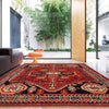 Shirazi Area Rug Handmade Red Medallion 4x6 ft