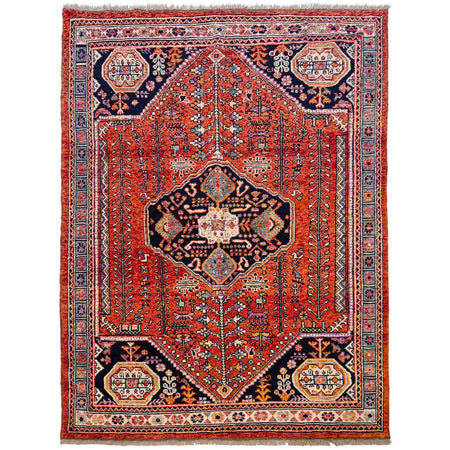 Shirazi Area Rug Handmade Multi Medallion 5x8 ft