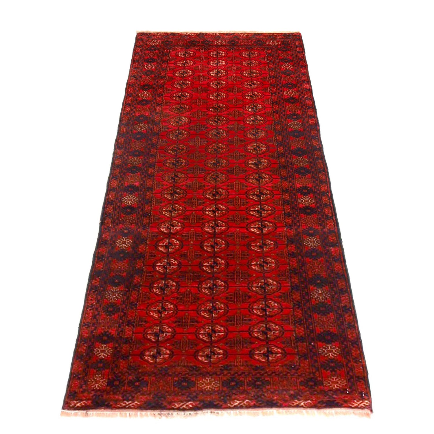 Bokhara Rug Handmade Vibrant Red Medallion 6' Runner