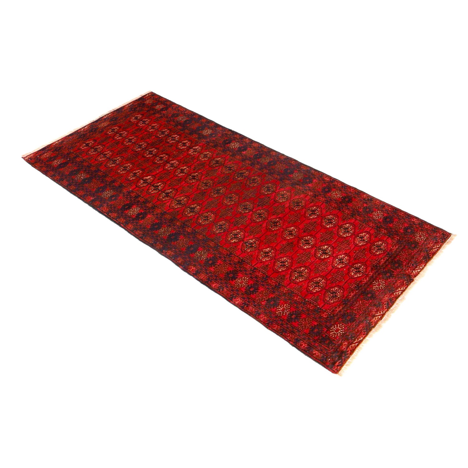 Bokhara Rug Handmade Vibrant Red Medallion 6' Runner