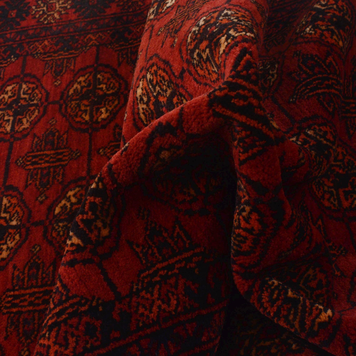 Bokhara Rug Handmade Vibrant Red Medallion 6' Runner