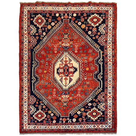 Shirazi Area Rug Handmade Multi Medallion 7x10 ft