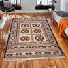 Soumak Kilim Area Rug Handmade White Pictorial 4x6 ft