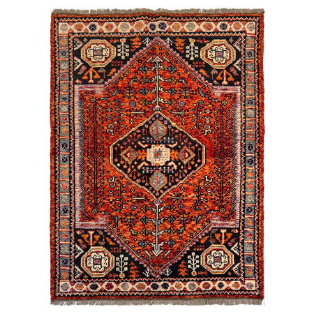 Shirazi Area Rug Handmade Red Medallion 3x5 ft