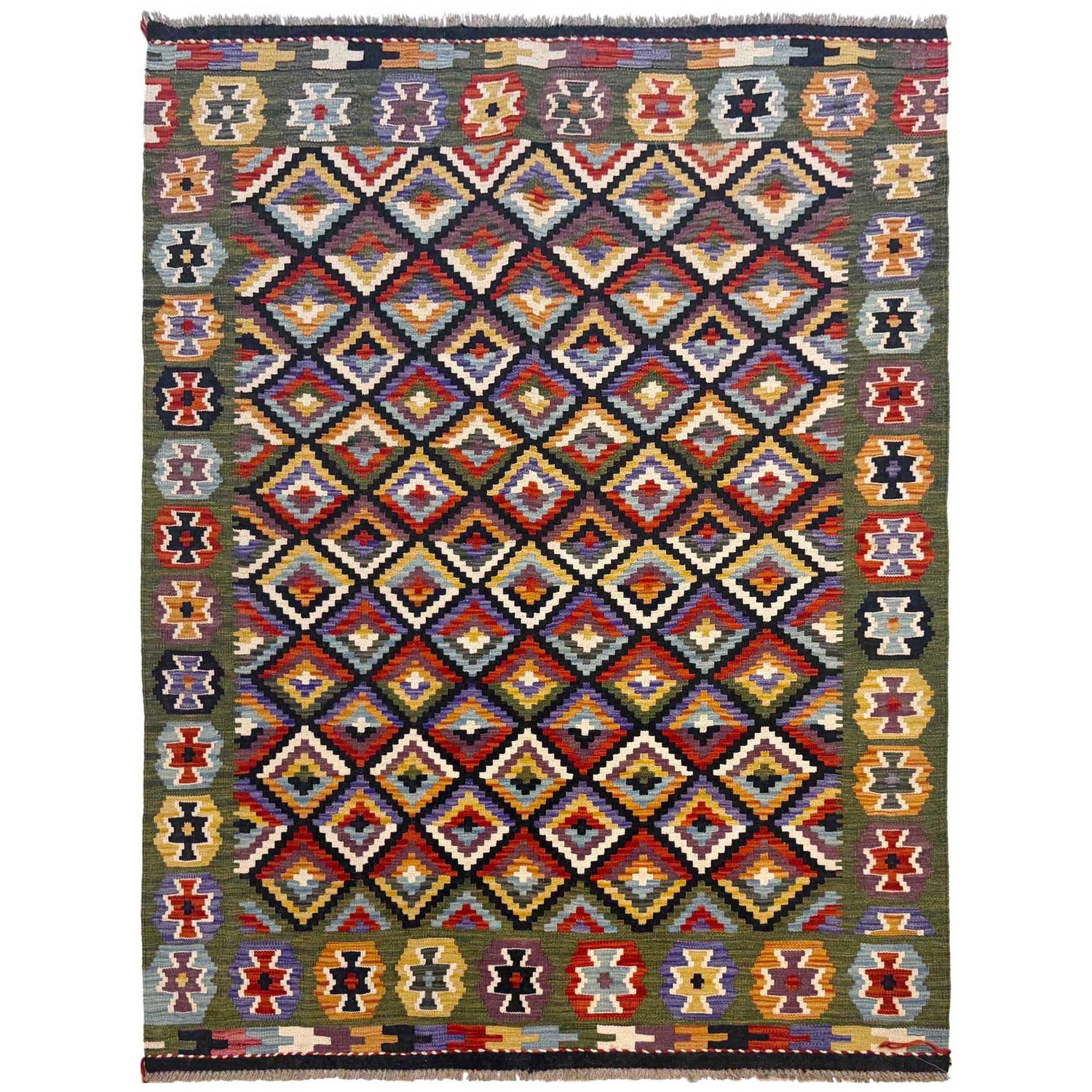 Handmade Multi Kilim Geometric 4x7 ft