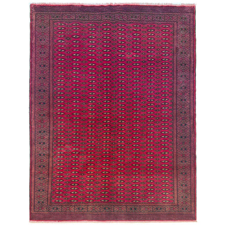 Bokhara Rug Handmade Deep Red Medallion 7x10 ft