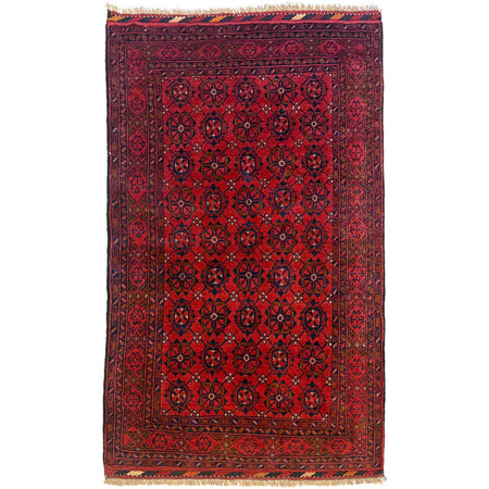 Khal Mohammadi Rug Handmade Red 3x5 ft