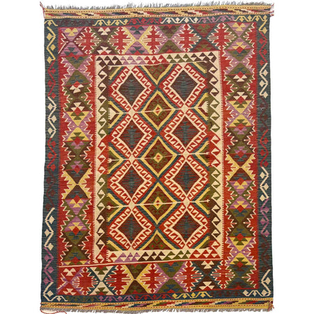 Handmade Multi Kilim Geometric 5x8 ft