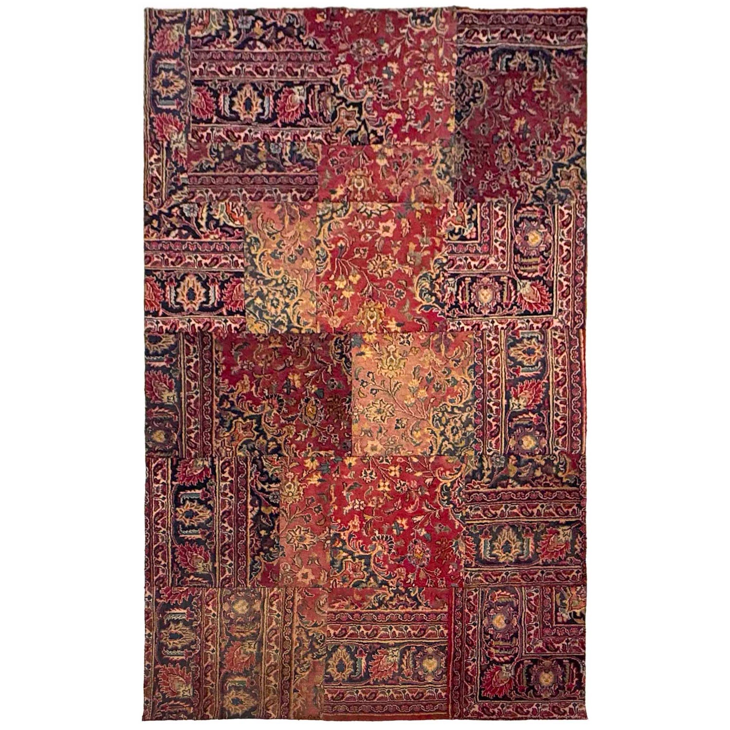 Patchwork Area Rug Handmade Multi Geometric 5x8 ft