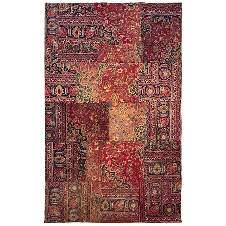 Patchwork Area Rug Handmade Multi Geometric 5x8 ft