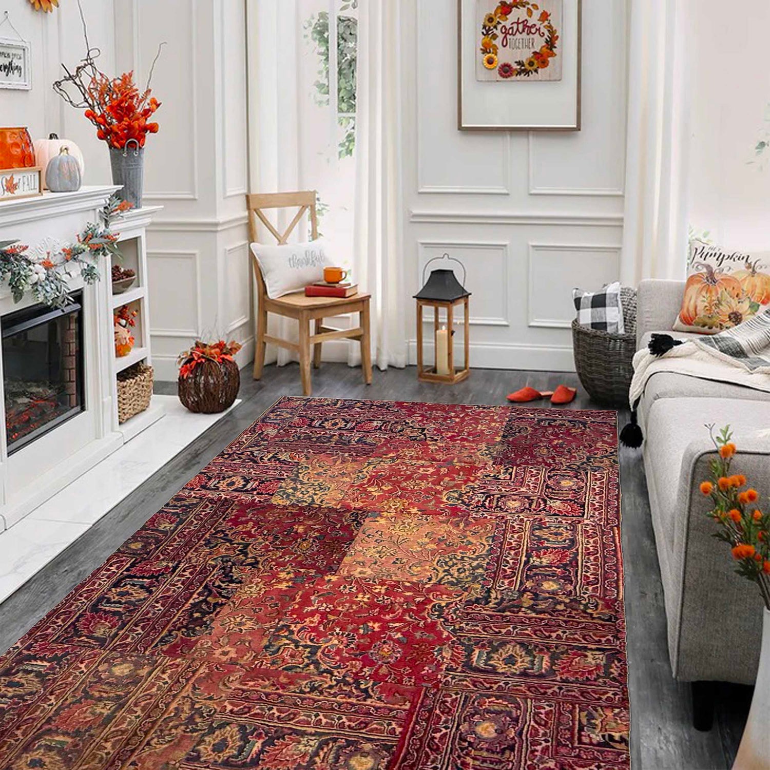 Patchwork Area Rug Handmade Multi Geometric 5x8 ft
