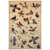 Embroidery Kilim Area Rug Handmade Beige Animal 4x6 ft