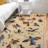 Embroidery Kilim Area Rug Handmade Beige Animal 4x6 ft
