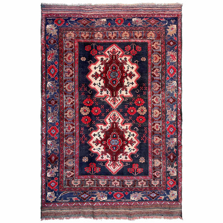 Baluchi Rug Handmade Multi Geometric 4x6 ft