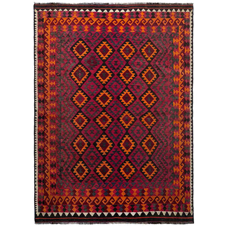 Maimana Kilim Area Rug Handmade Multi Floral 7x10 ft