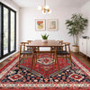 Shirazi Area Rug Handmade Red Medallion 7x10 ft