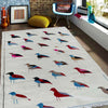 Embroidery Kilim Area Rug Handmade Beige Animal 4x6 ft