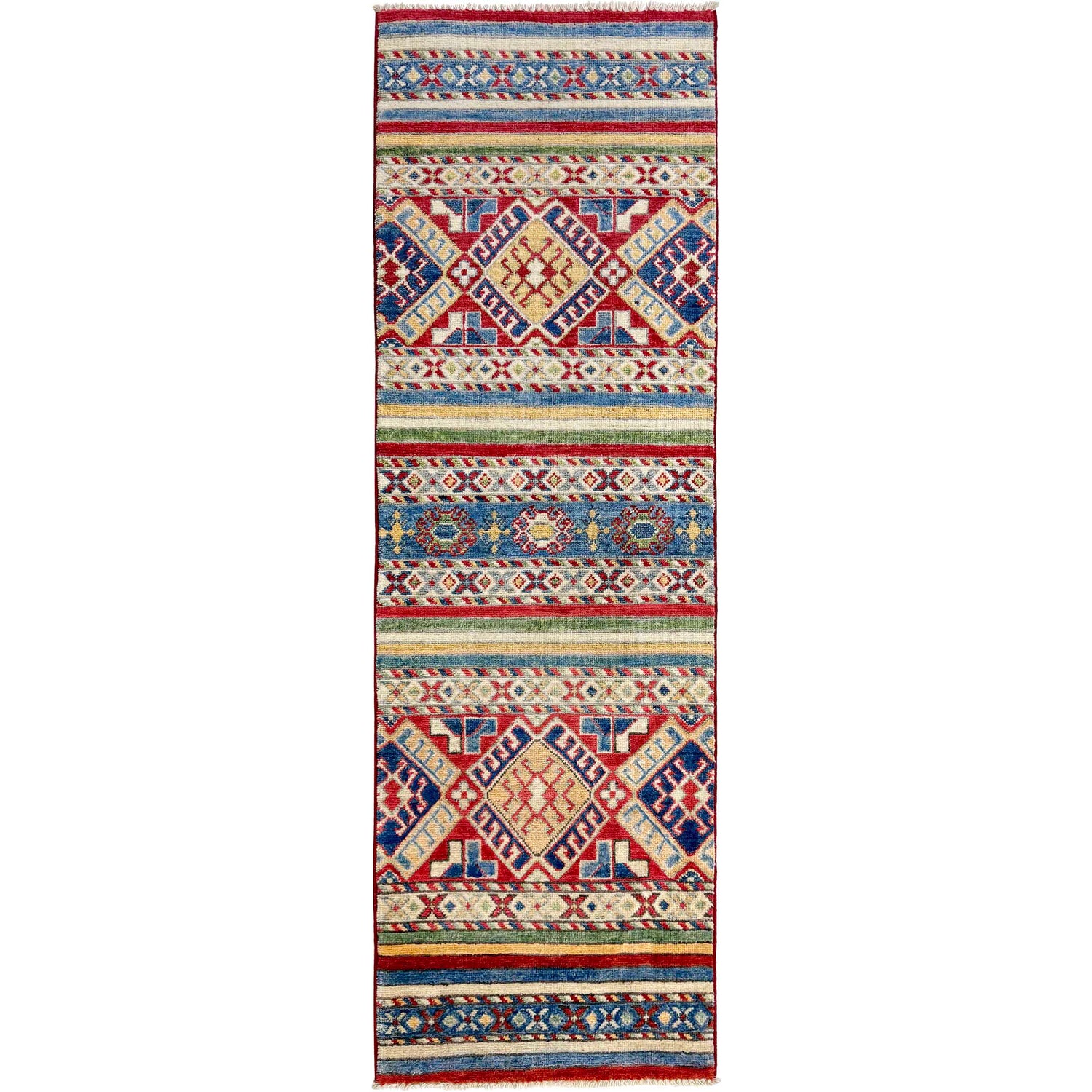 Khurjeen Runner Handmade Multi Curvilinear 6' Runner