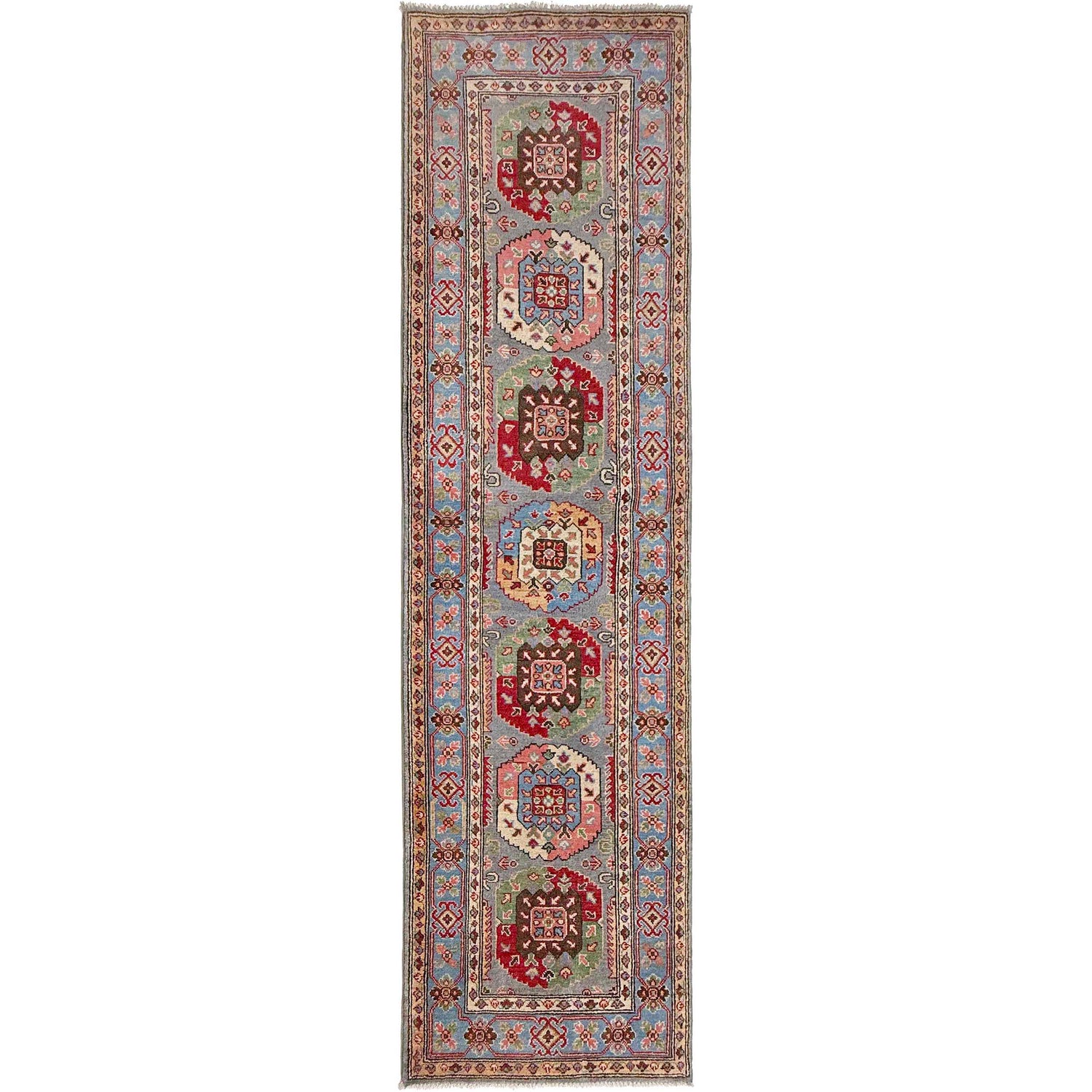 Waziri Runner Rug Handmade Multi Medallion 10' Runner