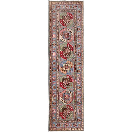 Waziri Runner Rug Handmade Multi Medallion 10' Runner