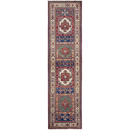 Kazak Rug Handmade Multi Medallion 10' Runner