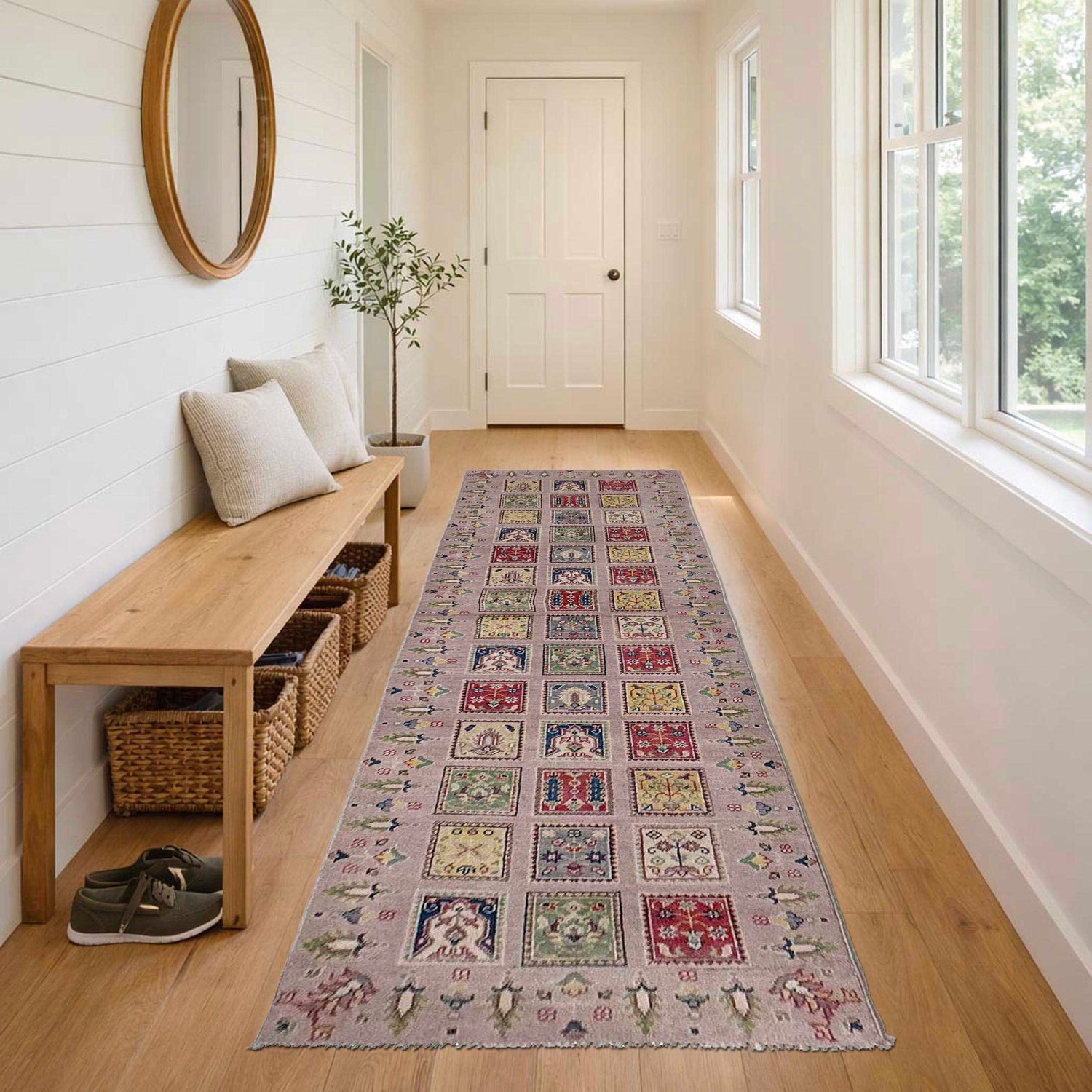 Bakhtiar Runner Handmade Pink Floral 10' Runner