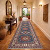 Kazak Rug Handmade Blue Medallion 10' Runner