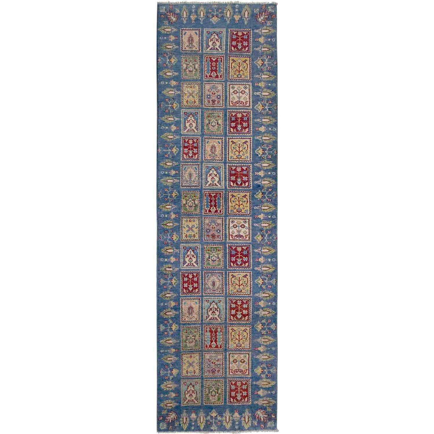 Bakhtiar Runner Rug Handmade Blue Floral 10' Runner