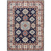 Kazak Rug Handmade Blue Medallion 7x10 ft