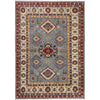 Kazak Rug Handmade Gray Medallion 4x6 ft