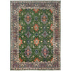 Kazak Rug Handmade Green Medallion 4x7 ft