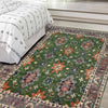 Kazak Rug Handmade Green Medallion 4x7 ft