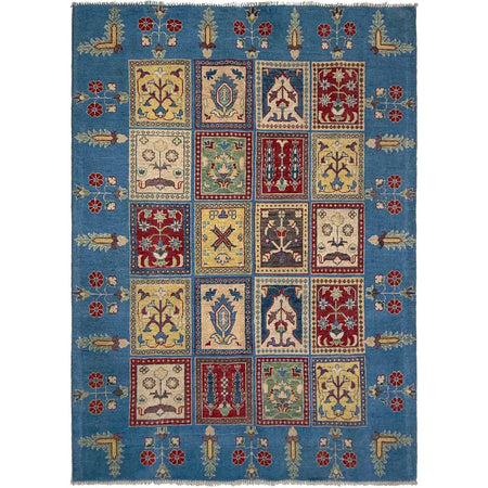 Bakhtiar Area Rug Handmade Blue Floral 4x7 ft