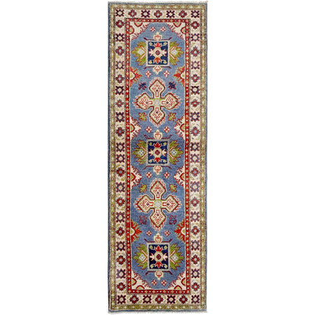 Kazak Rug Handmade Blue Medallion 6' Runner
