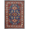 Kazak Rug Handmade Blue Medallion 4x7 ft