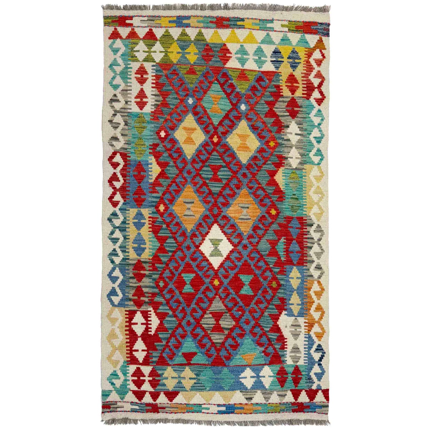 Handmade Multi Kilim Geometric 4x6 ft
