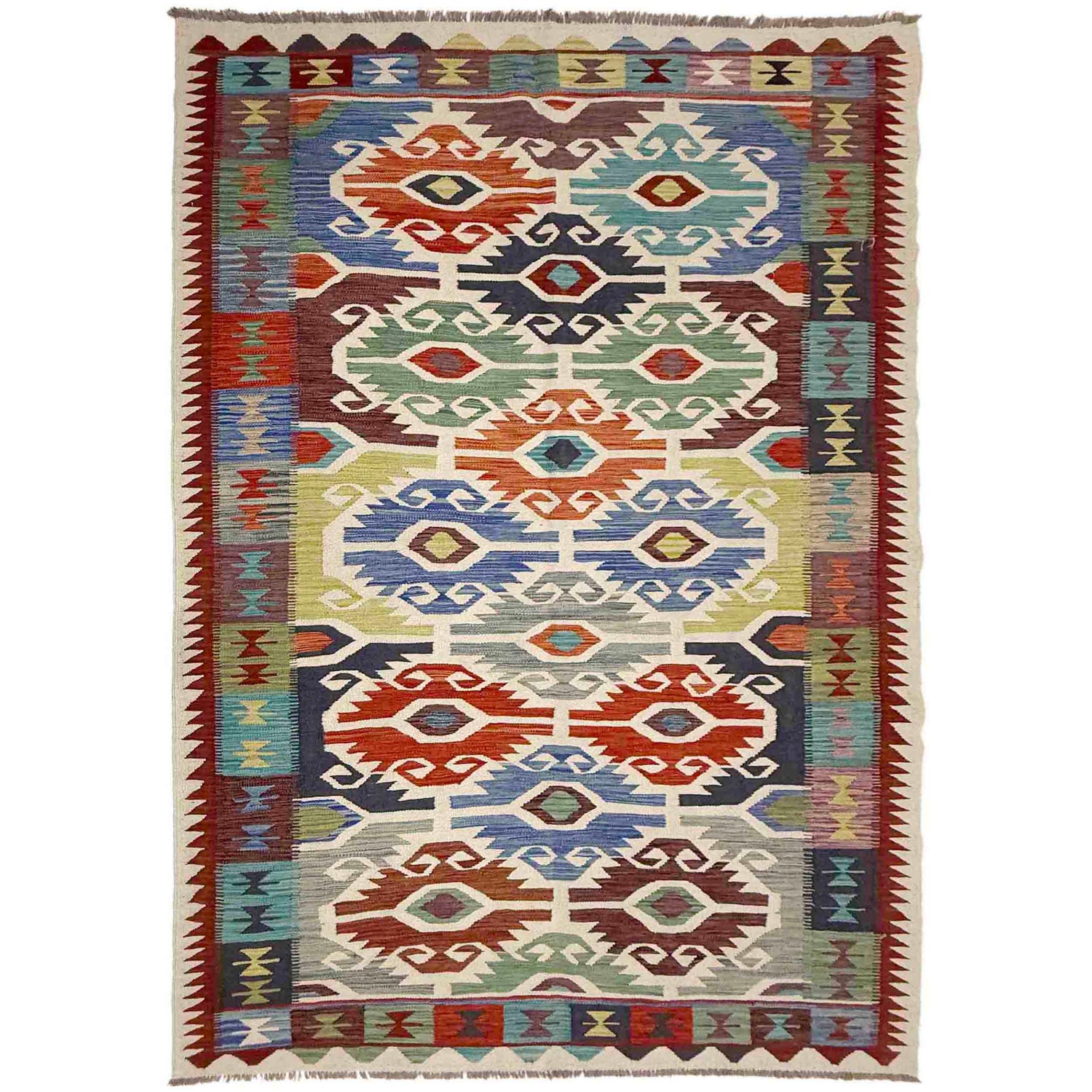 Handmade Multi Kilim Geometric 6x9 ft