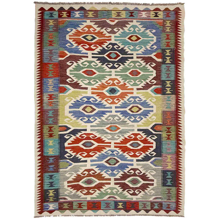 Handmade Multi Kilim Geometric 6x9 ft