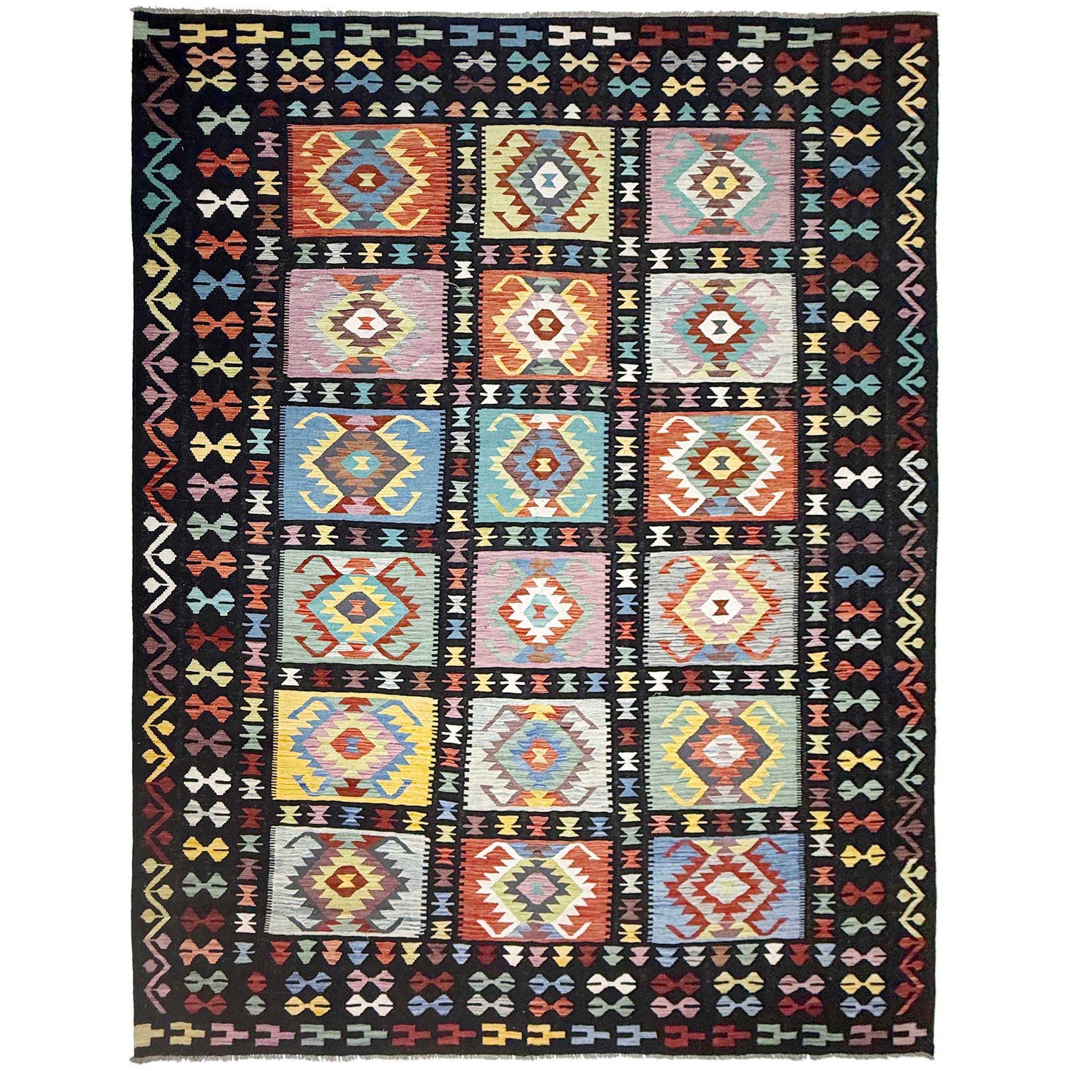 Handmade Multi Kilim Geometric 10x13 ft