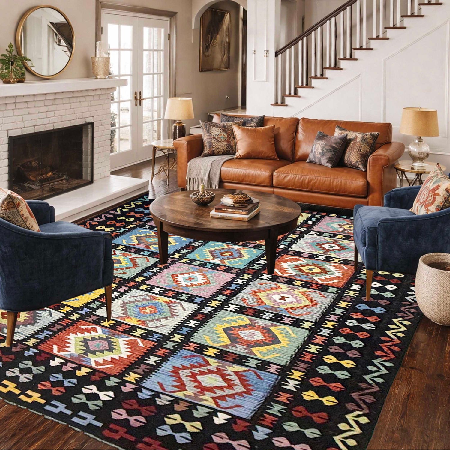 Handmade Multi Kilim Geometric 10x13 ft