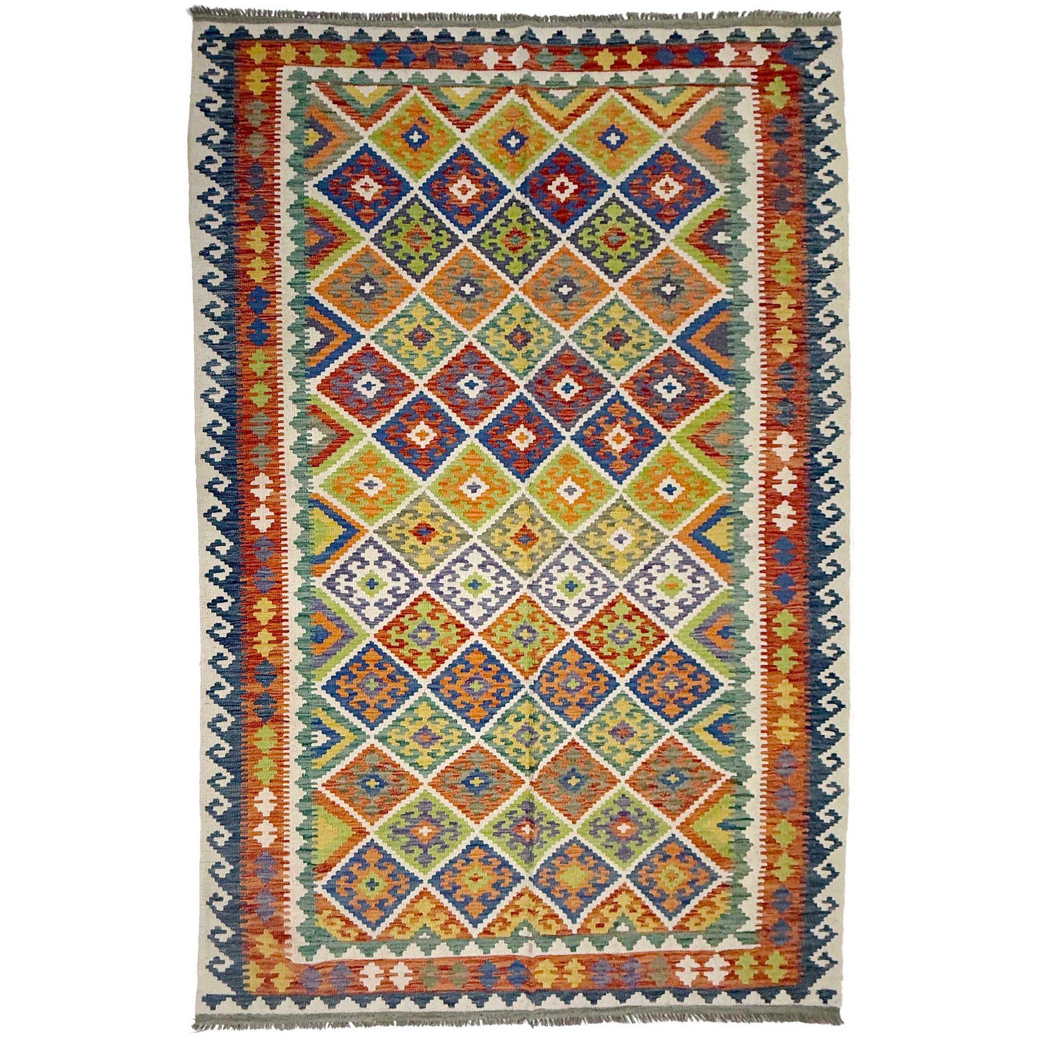 Handmade Multi Kilim Geometric 7x10 ft